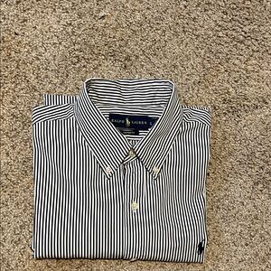 Ralph Lauren Men's Shirt with Black and White Stripes